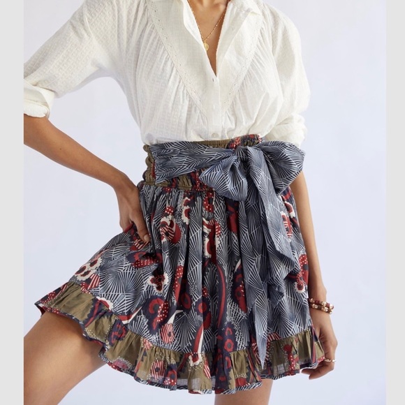 Anthropologie Dresses & Skirts - 🔥Anthropologie Let Me Be Belted A Line Mini Skirt Large NWT